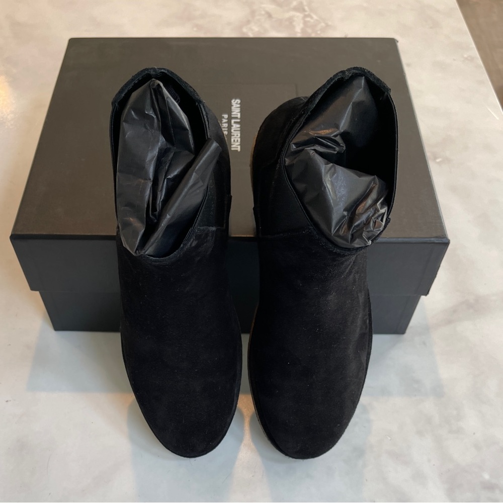 Saint Laurent Otterproof Flat Heel Chelsea Boot Nero Black Size 8.5M/41Euro - Picture 3 of 5